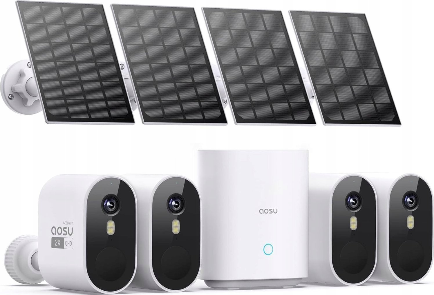 Kamera IP AOSU Zestaw 4+1 AOSU Kamera monitoringowa solarna 32G bezprzewodowa outdoorowa