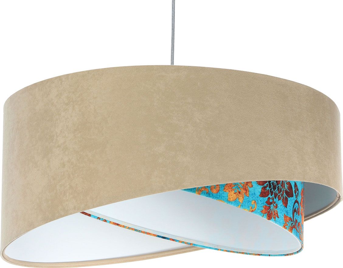 Lampa wisząca Lumes Beżowo-biała lampa wisząca z wzorem - EXX05-Nema