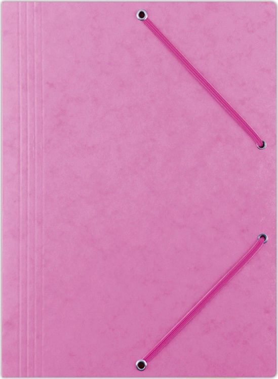 Donau Teczka z gumką DONAU, preszpan, A4, 390gsm, 3-skrz., różowa