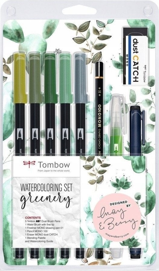 Tombow Zestaw akwarelowy GREENERY 10 elementów
