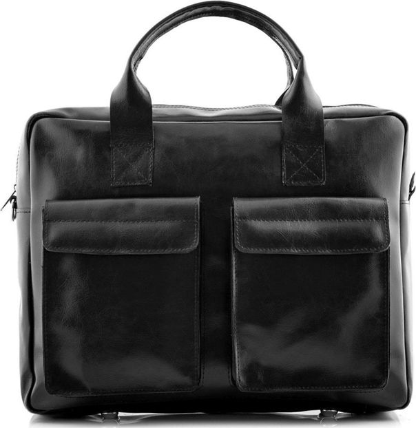 Belveder Torba na laptopa skórzana 15 czarna BVL82