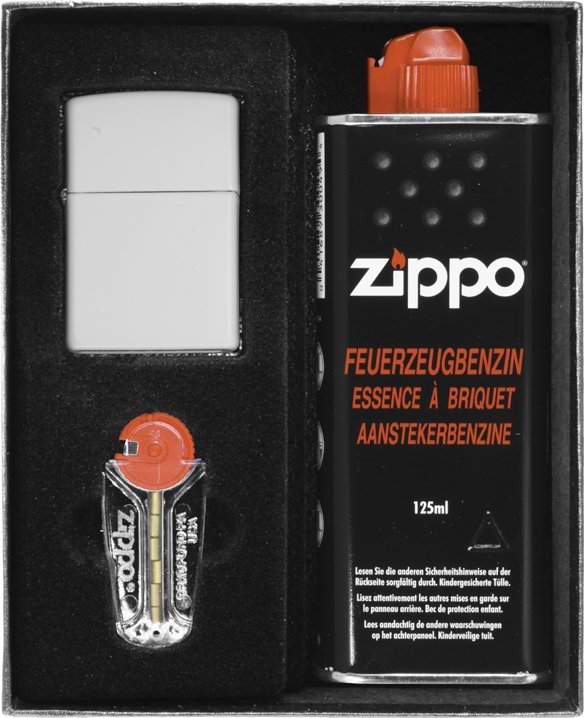 Zestaw ZIPPO Zapalniczka WHITE MATTE Prezentowy No1