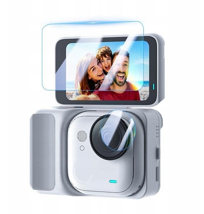 2x Szkło Hartowane Osłona na Ekran LCD + na Obiektyw do Insta360 GO Ultra / PU784T