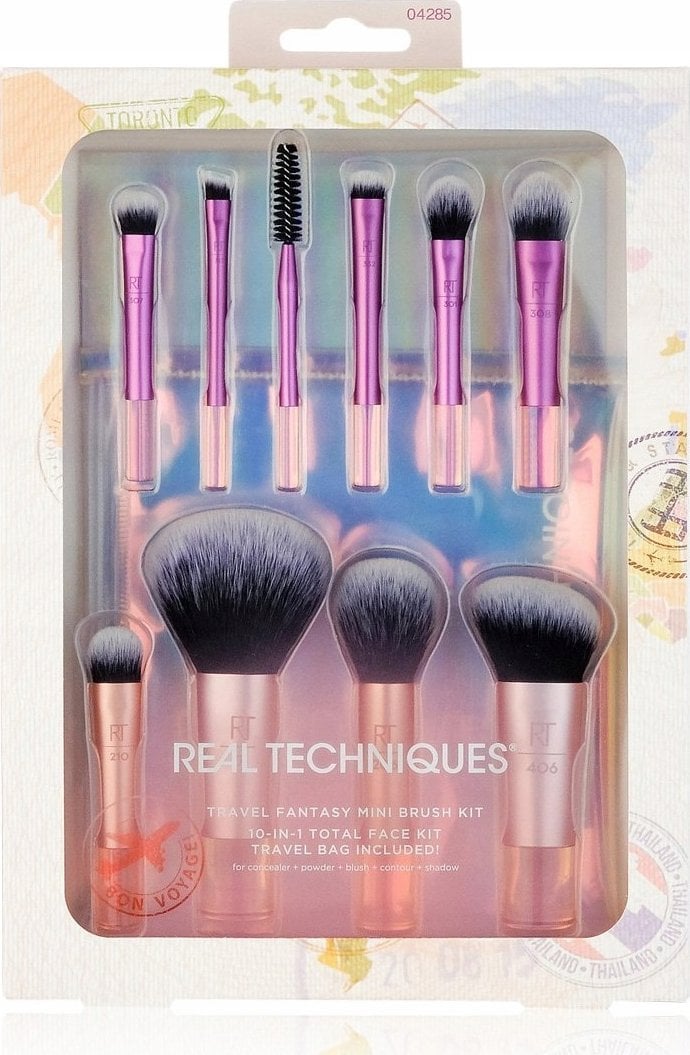 REAL TECHNIQUES_SET Travel Fantasy zestaw mini pędzli do makijażu twarzy 10szt.