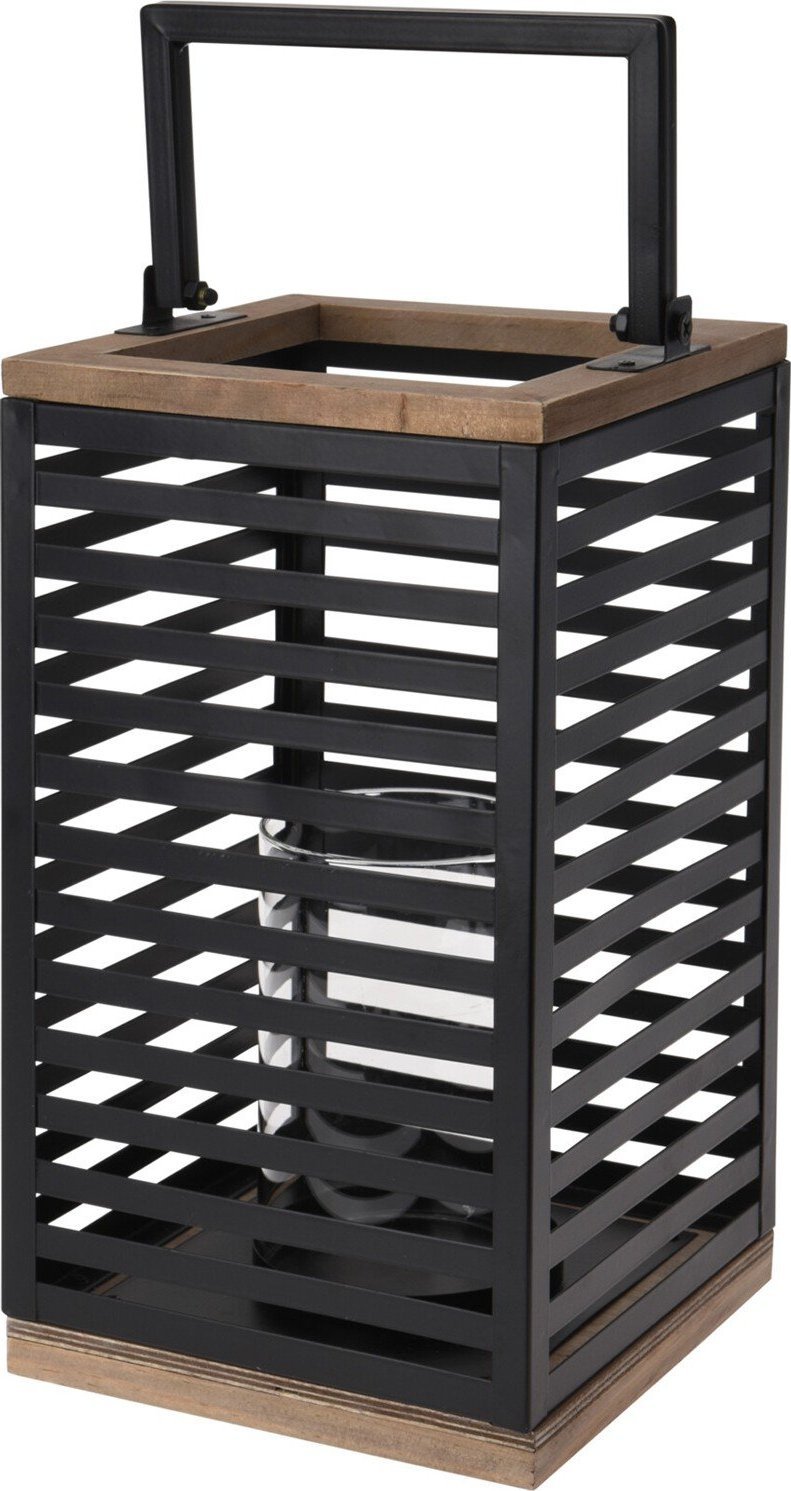 Excellent Houseware Lampion na świece do powieszenia metalowy czarny 15x15x28cm