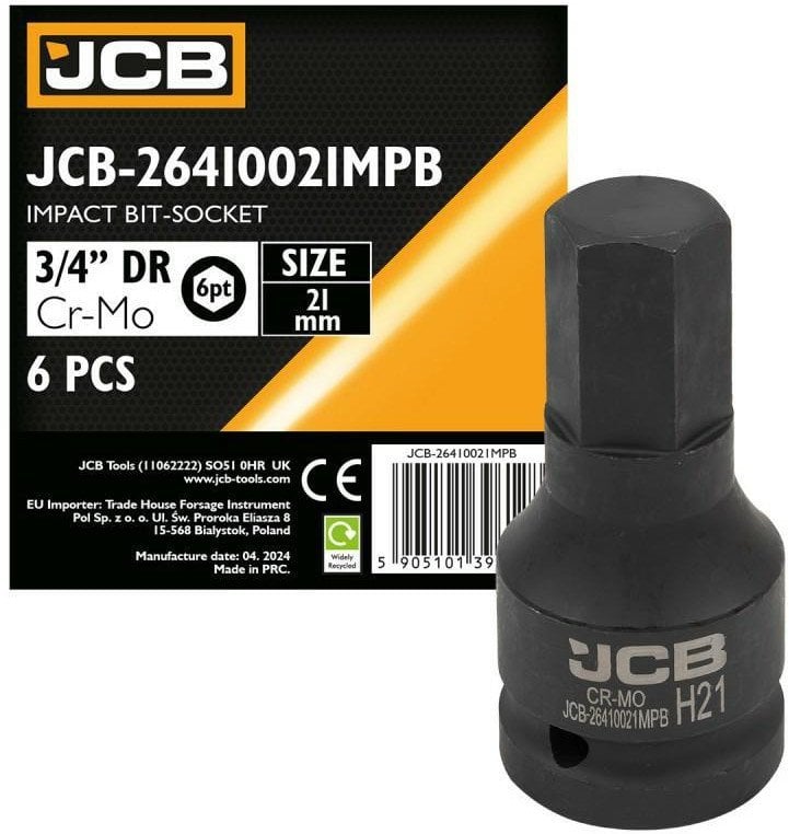 JCB Nasadka-bit udarowa 3/4" 21mm (6-kątna)