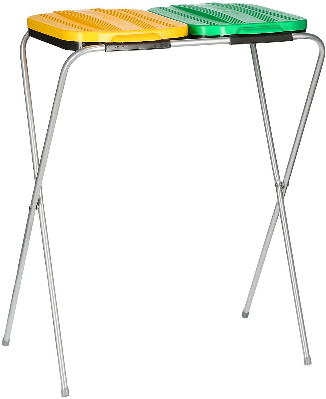 Stojak na worki do segregacji śmieci na 2 kosze z kolorami