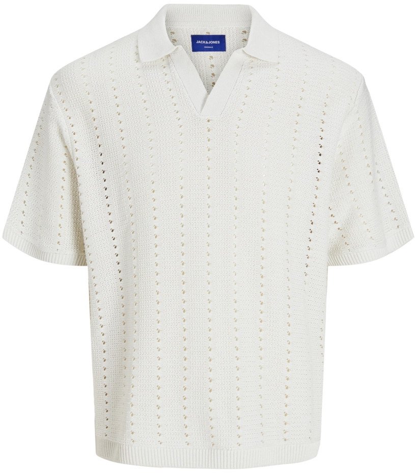 Jack&Jones koszulka męska JORPAROS KNIT ESTER SS CROCHET POLO 12272562 SEA SALT M
