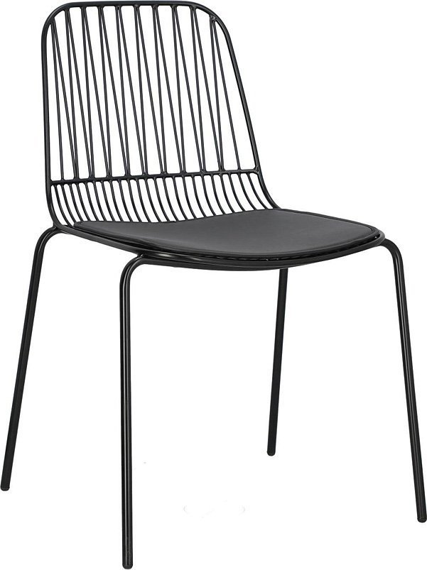 Elior Czarne krzesło z poduszką - Novis 3X