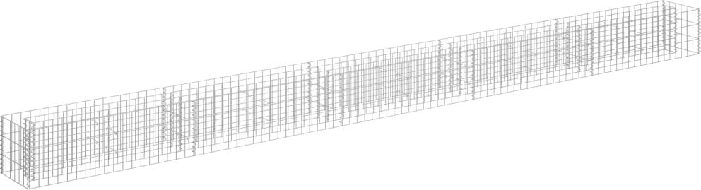vidaXL Podwyższona donica gabionowa, galwanizowana stal, 450x30x30 cm