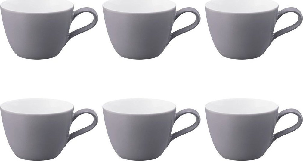 Zestaw 6 filiżanek do kawy 240 ml szary - porcelana Seltmann Weiden