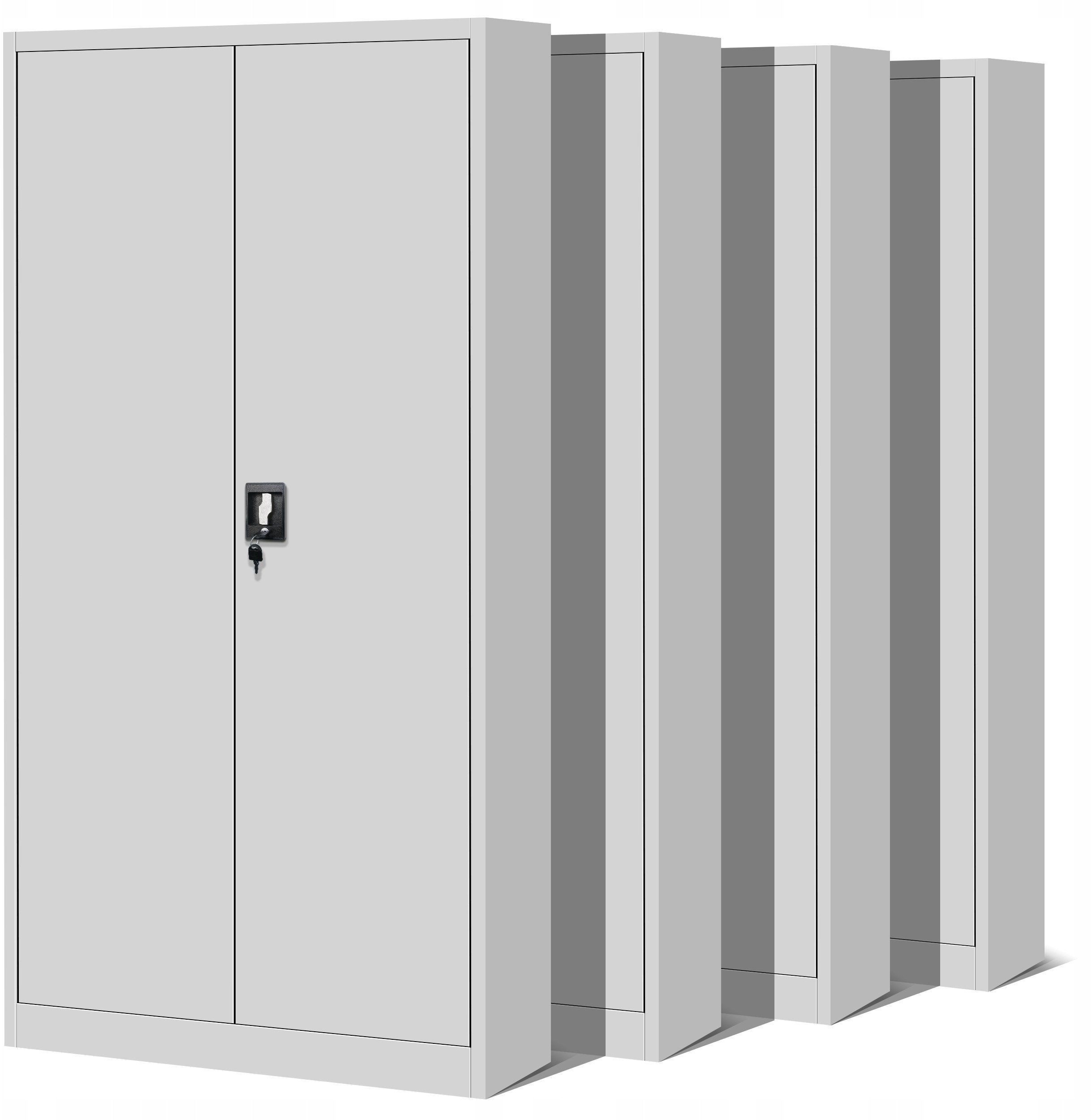 Zestaw 4x biurowa szafa metalowa na akta JAN H, 900 x 1950 x 400 mm, szara