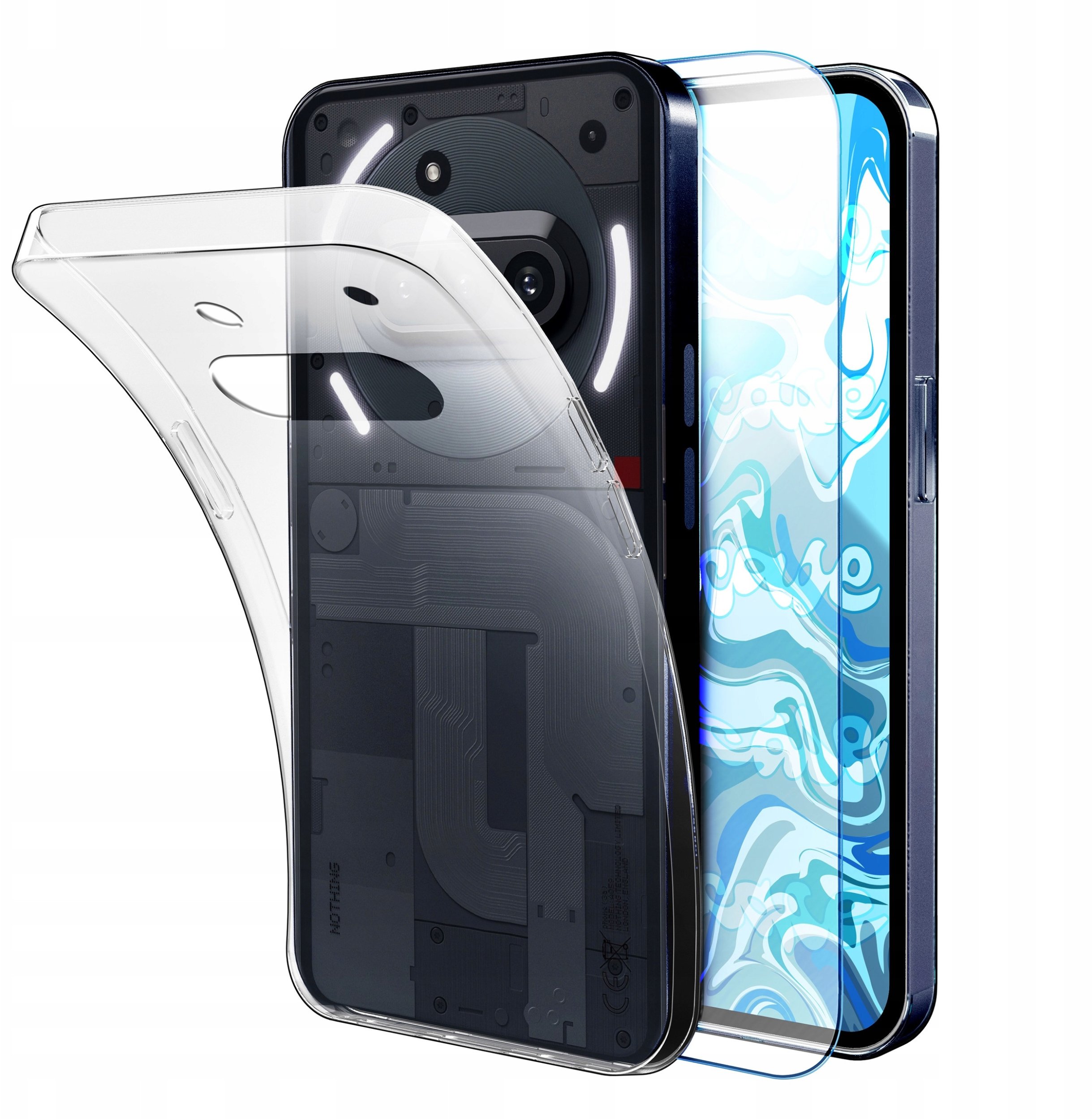 Etui Do Nothing Phone 3A (Przezroczyste, Silikonowe, Obudowa, Case) Szkło