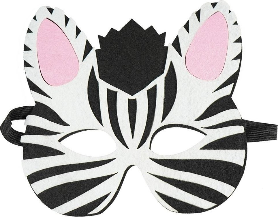 Filcowa maska zwierzątka - zebra