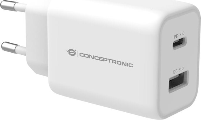 Ładowarka Conceptronic CONCEPTRONIC Ladegerät 2Port 33W,USB-C/USB-A PD weiß