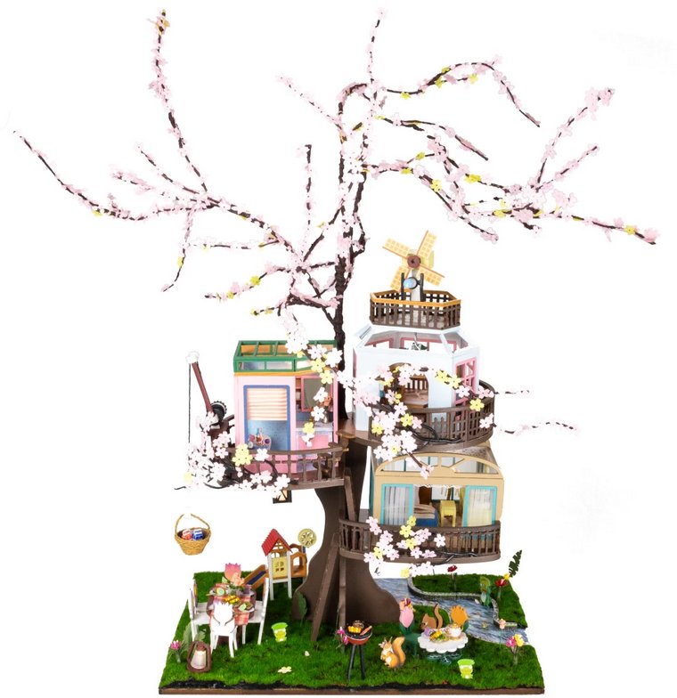 DIY MINIATUROWY DOMEK NA KWITNĄCYM DRZEWIE | DIY | Puzzle 3D