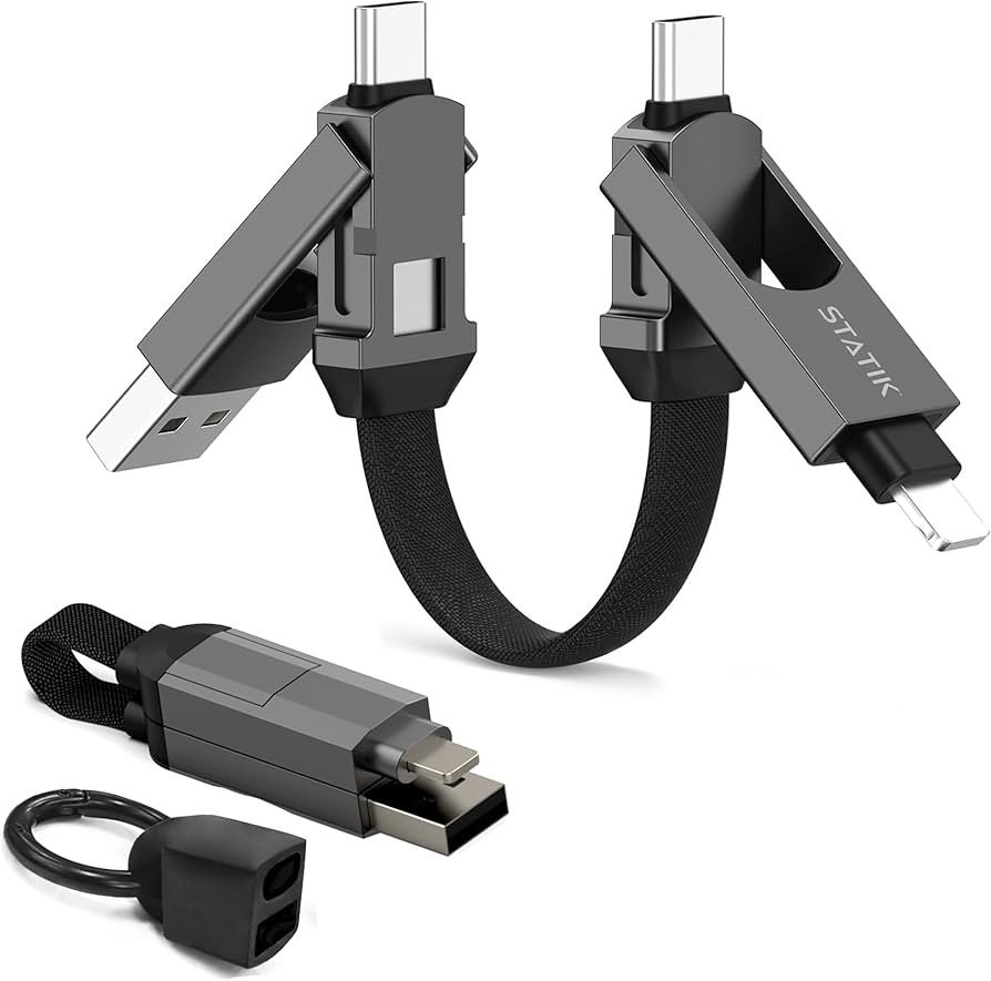Kabel USB STATIK USB-A - USB-C + microUSB + Lightning 0.15 m Czarny (PUP-0530-BLK)