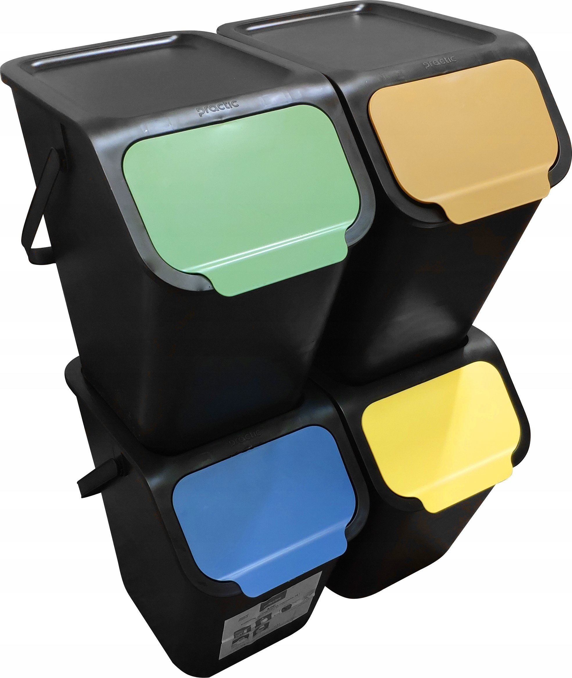 Practic Zestaw pojemników na odpady, 4 sztuki, 25l, BINI