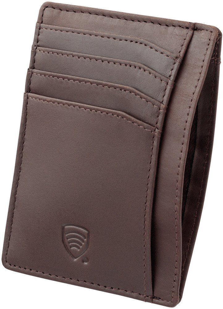 Skórzane etui na karty zbliżeniowe RFID do marynarki (Brąz) Uniwersalny