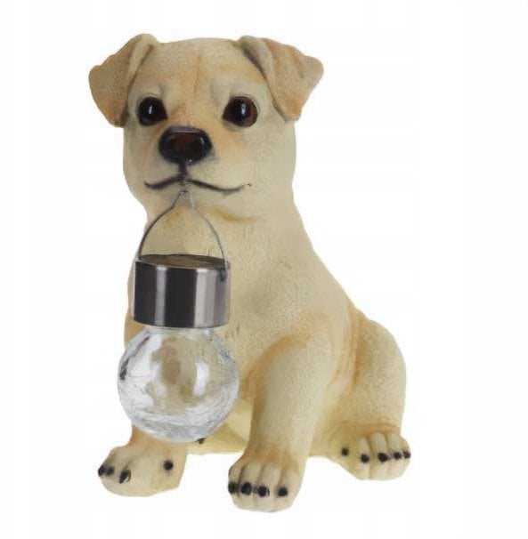 Figurka piesek z lampką solarną