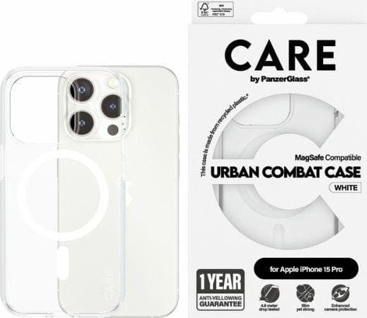 PanzerGlass CARE by PanzerGlass Urban Combat Case iPhone 15 Pro 6,1" MagSafe biały/white 1418