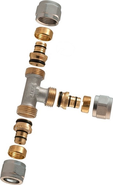 TDM BRASS DEMOUNTABLE THREADED TEE 1445E 18X18X18