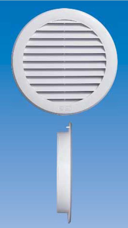 Maxpol Kratka wentylacyjna okrągła z siatką fi150 185mm biała - 026