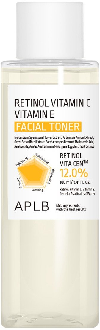 APLB Retinol Vitamin C Vitamin E facial toner rozświetlający tonik do twarzy 160ml