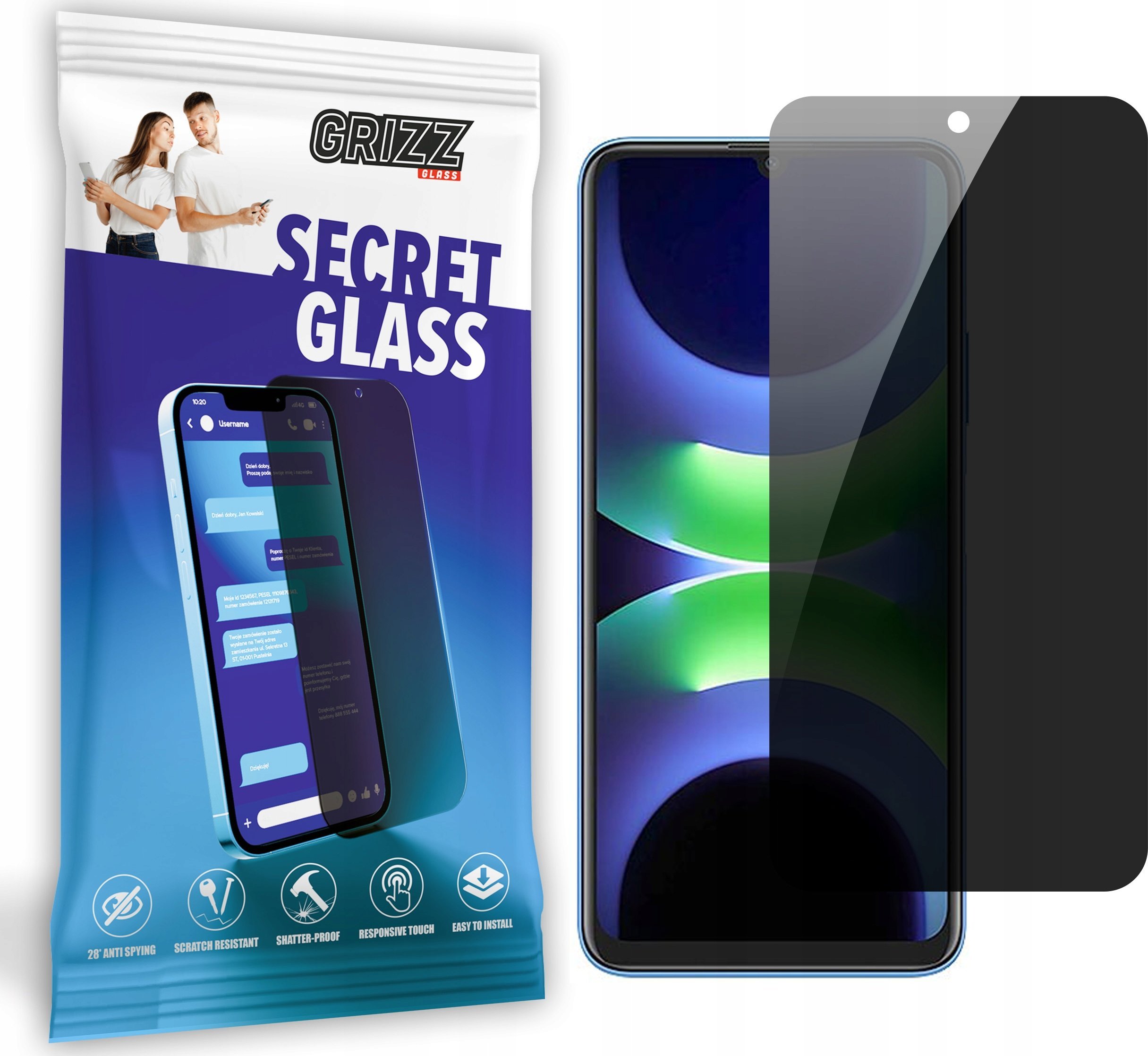 GrizzGlass Szkło prywatyzujące GrizzGlass SecretGlass do Huawei Enjoy 70z