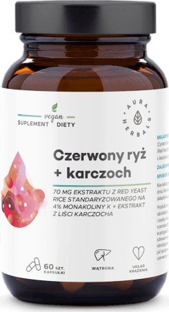 Aura Herbals AURA HERBALS Czerwony ryż + karczoch 60 veg. kaps. (2,8mg monakoliny)