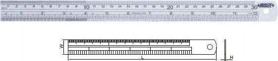 Insize przymiar metalowy MLPD L- 500 mm 20'' (7110-500)