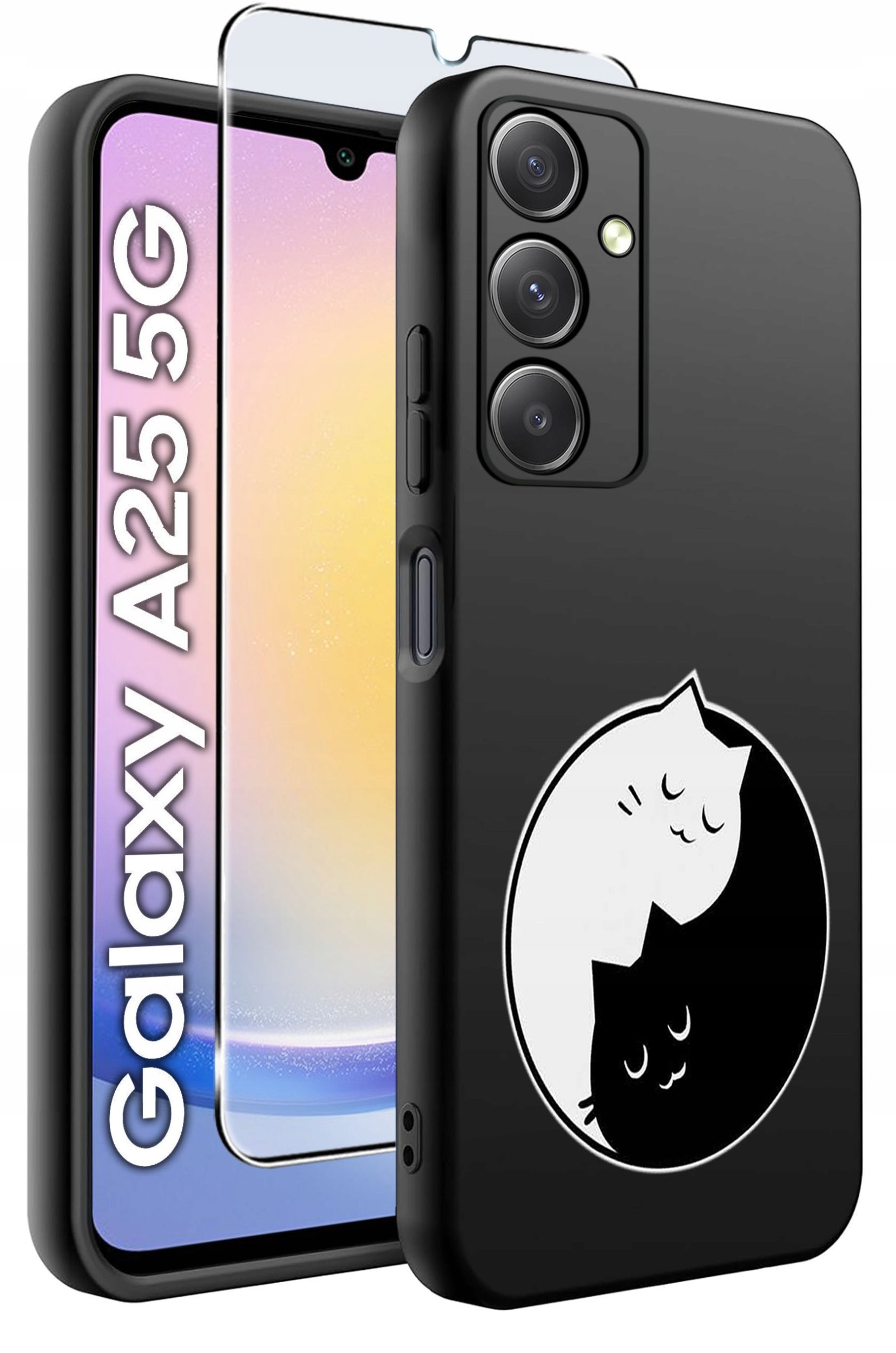 ETUI do Samsung A25 5G WZORY | SILIKONOWE MATT CASE + SZKŁO HARTOWANE 9H