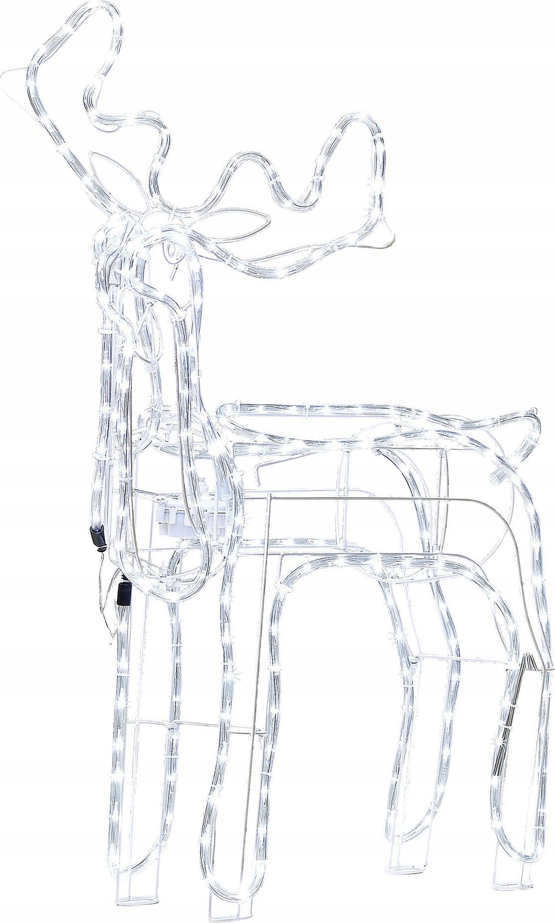 Beliani Dekoracja ogrodowa LED ruchomy renifer 94 cm biała INNNES