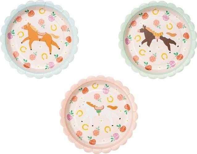 Talerzyki konie 18cm 6szt