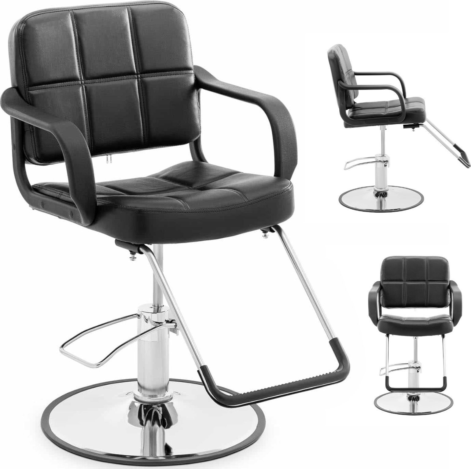 Physa Fotel fryzjerski barberski kosmetyczny z podnóżkiem Physa EPSOM - czarny Fotel fryzjerski barberski kosmetyczny z podnóżkiem Physa EPSOM - czarn