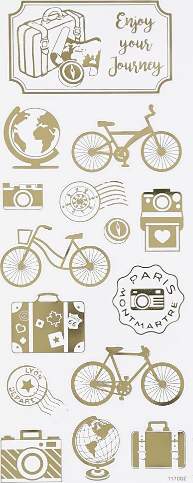 Creative Company Naklejki metaliczne Złote Podróżowanie