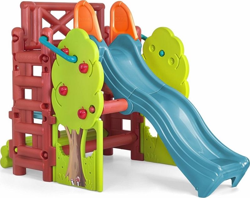 Feber Feber Plac Zabaw ze Zjeżdżalnią i Stolikiem Wood House + BRAMKA OGRODOWA GRATIS!