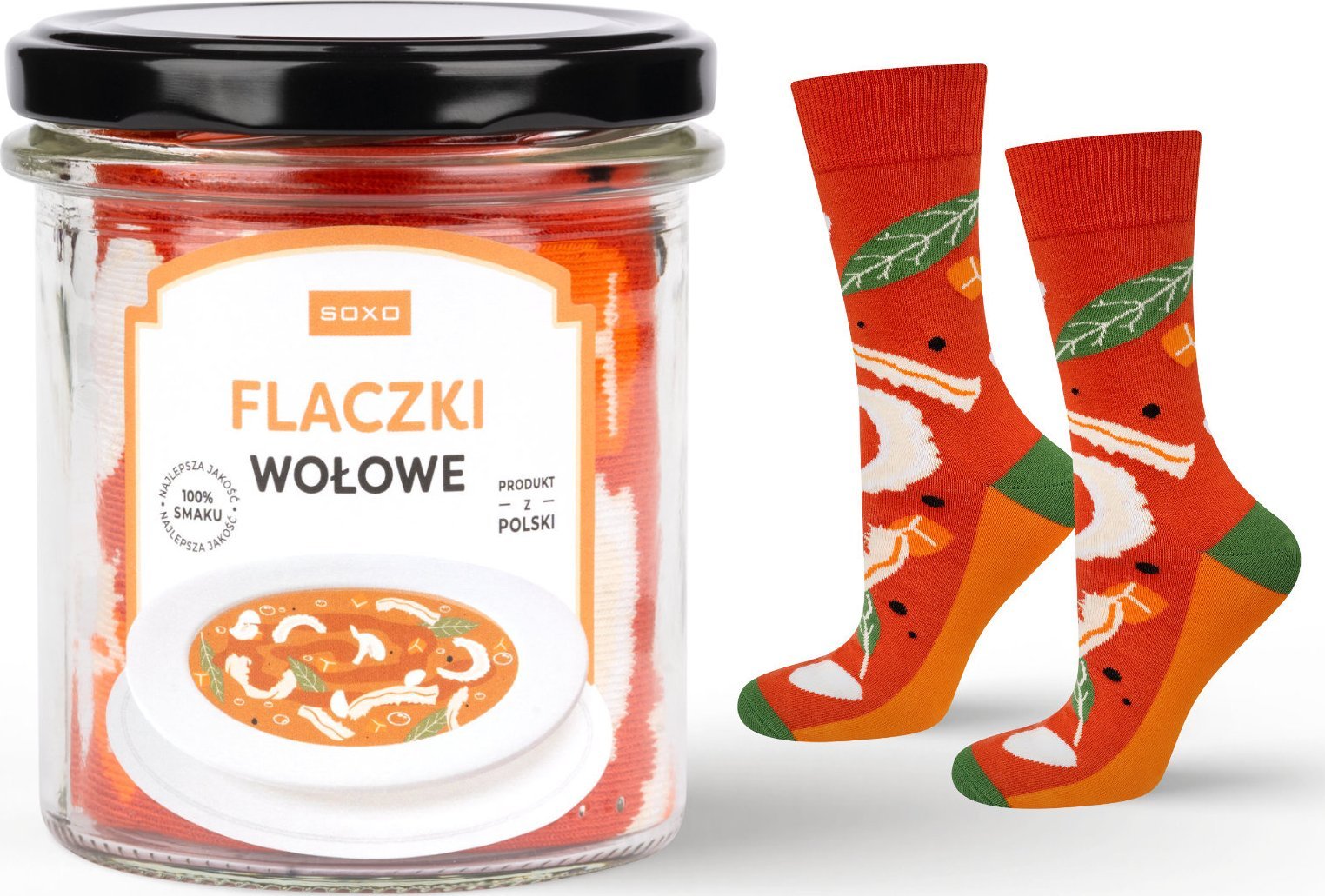Soxo Kolorowe Męskie Skarpetki SOXO flaczki w słoiku 4045
