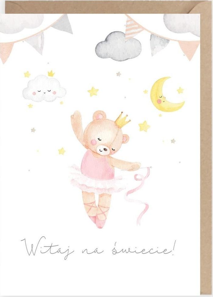 Cardie Kartka z okacji narodzin dziewczynka K104