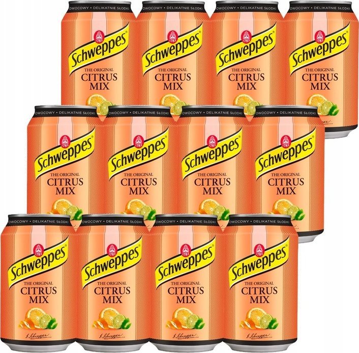 Schweppes Schweppes Citrus Mix Napój o smaku cytrusowym 330 ml x 12 sztuk