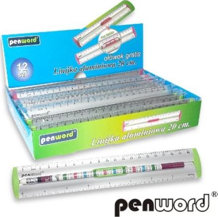Penword Linijka PENWORD aluminiowa z uchwytem 20cm (J30430A20) Penword