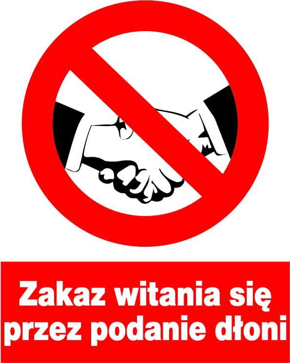 Mój dom Zzo-42 Znak Zakaz Witania Się Przez Podanie Dłoni