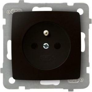 Ospel Gniazdo Karo pojedyncze z uziemieniem czekoladowy metalik (GP-1SZ/m/40)