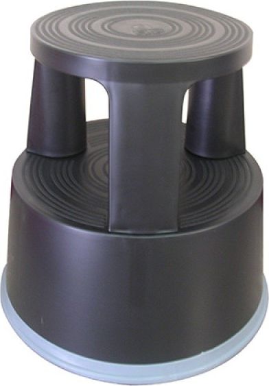 Q-Connect Taboret Biurowy, Mobilny, Plastikowy, Czarny (Kf00633)