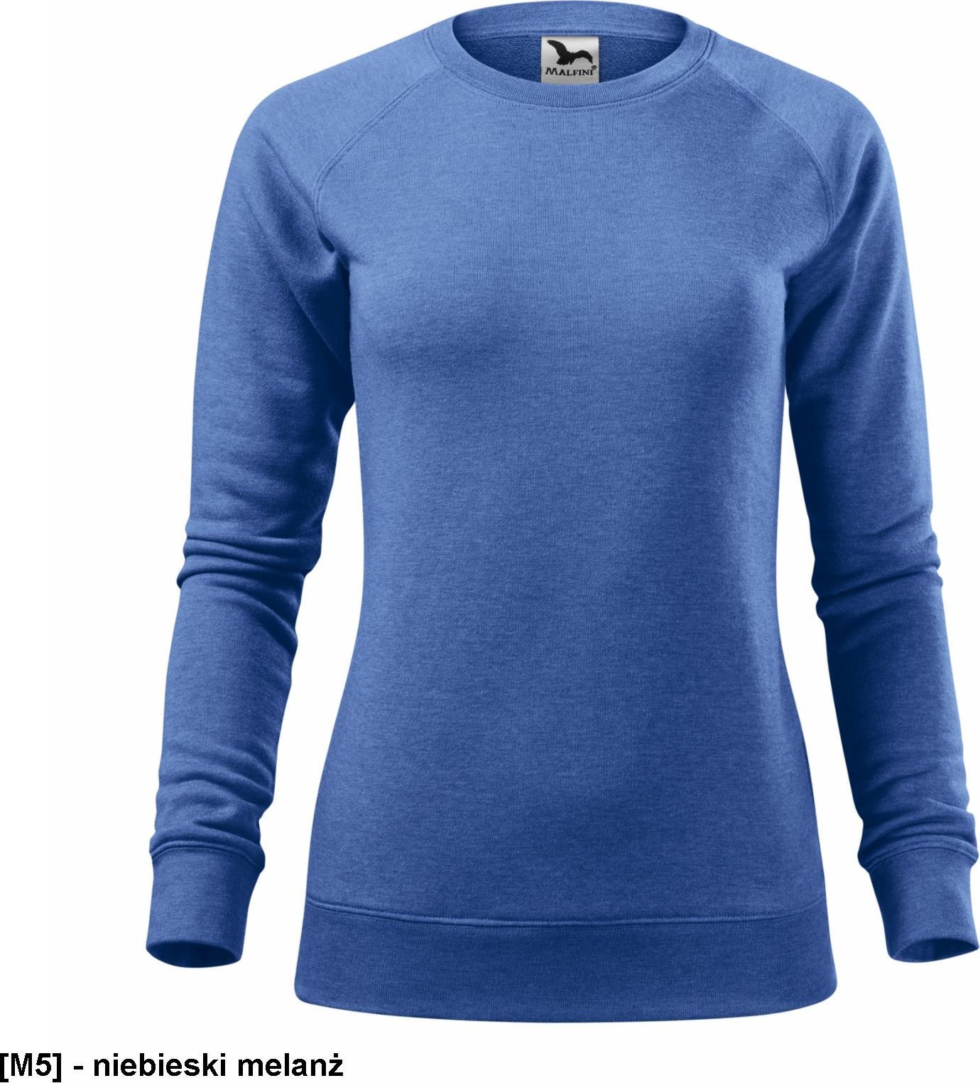 MALFINI Merger 416 - ADLER - Bluza damska, 280 g/m, 65% poliester, 35% bawełna - niebieski melanż 2XL