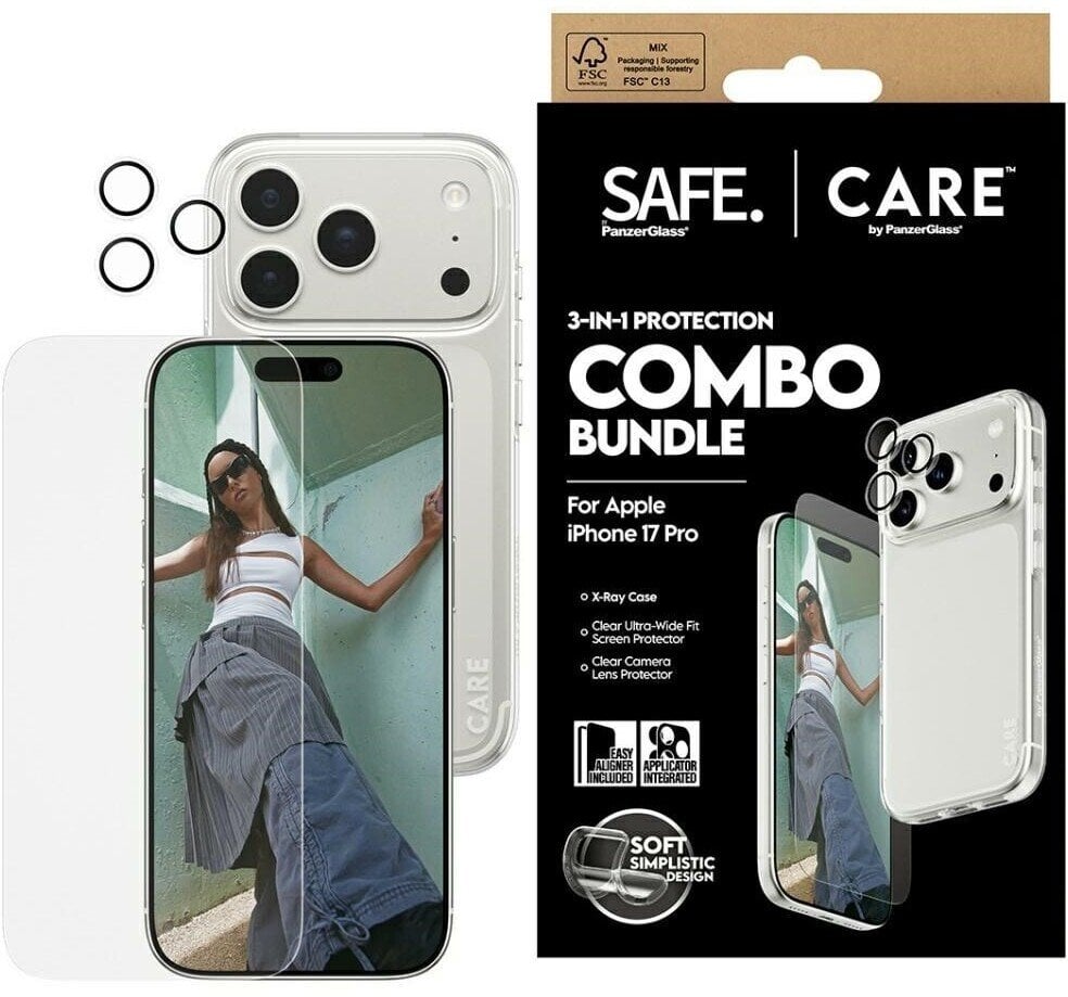PanzerGlass CARE by Fashionable Combo 3in1 Case + Glass + Lens for iPhone 17 Pro