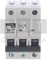 A02-G7-3P-B20 WYŁĄCZNIK NADPRĄDOWY 4,5KA 3P B 20A SCHELINGER A02-G7-3P-B20