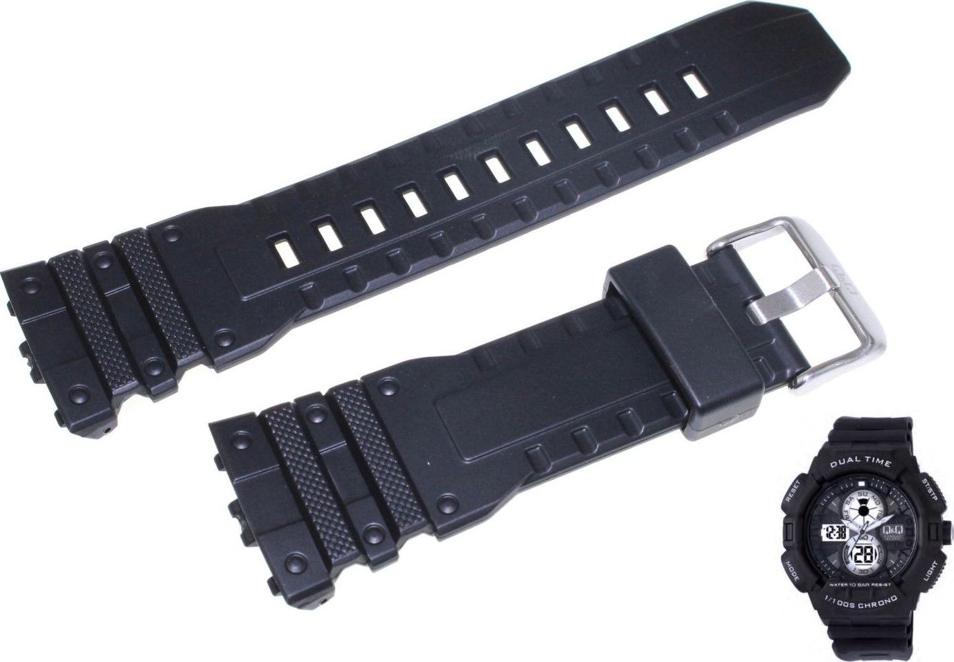 Q&Q Pasek do zegarka Q&Q GW81-001 28 mm Tworzywo uniwersalny