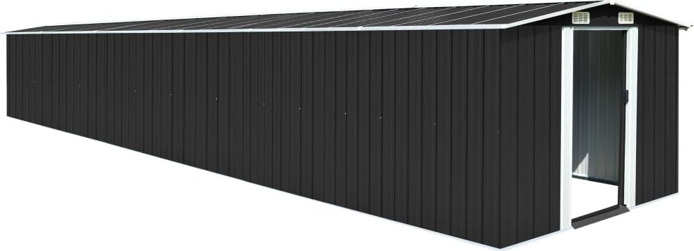 vidaXL Szopa ogrodowa, antracyt, 257x779x181 cm, stal galwanizowana