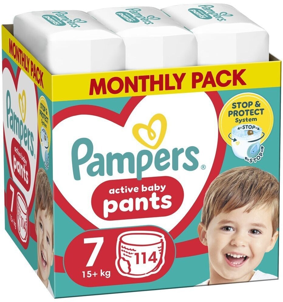 Pampers Pieluchomajtki Pants, rozmiar 7, 114 szt., 15kg+